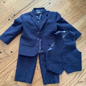 Toddler boys navy blue 3 piece suit